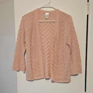 Women's Pink Open-Front Cardigan